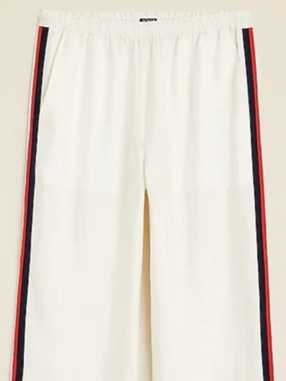 NWT J.Crew Stratus Pants Side-Stripe Ivory Pull-On Pant Size 4 - Picture 2 of 14